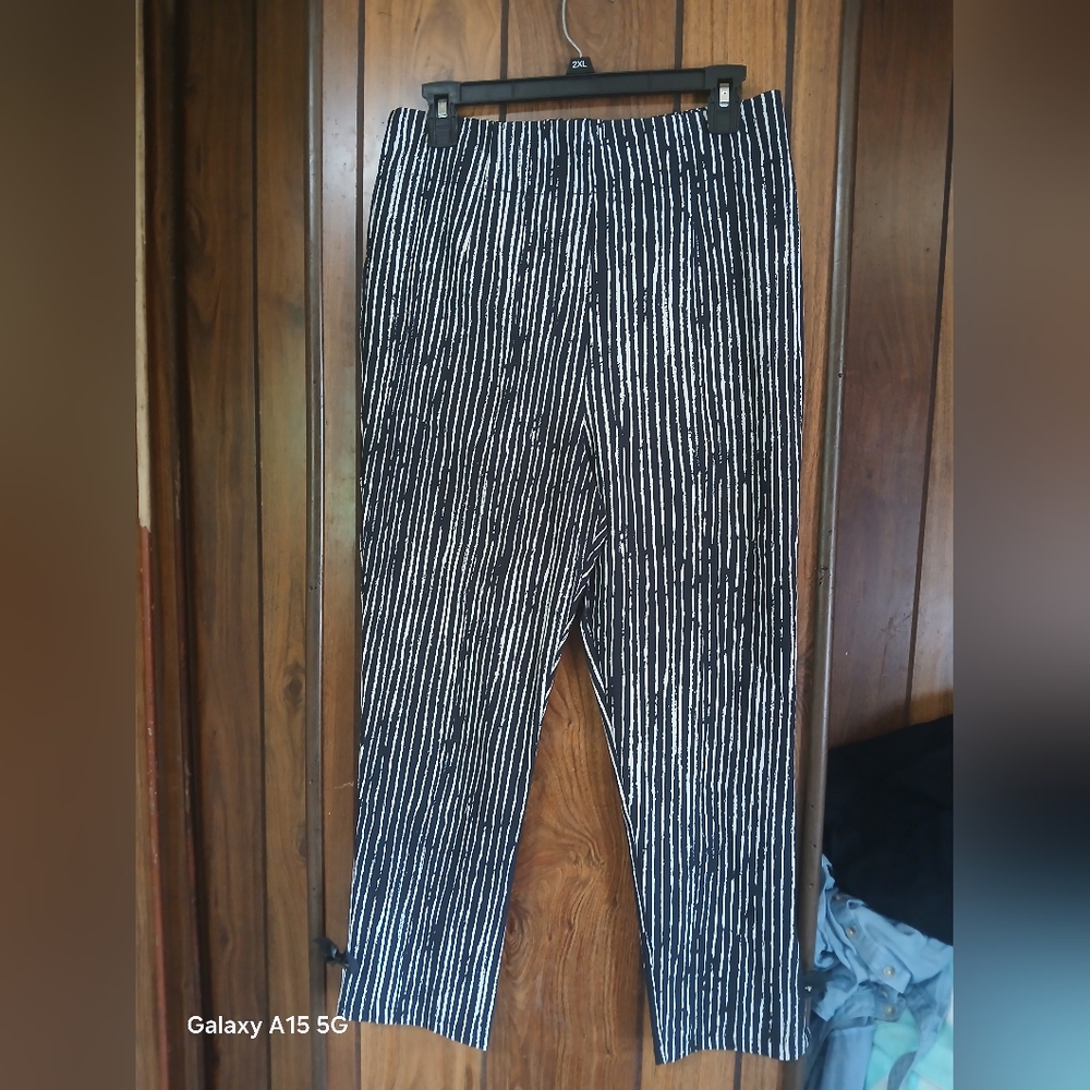 Hell Bunny Chic Monochrome Striped Pants